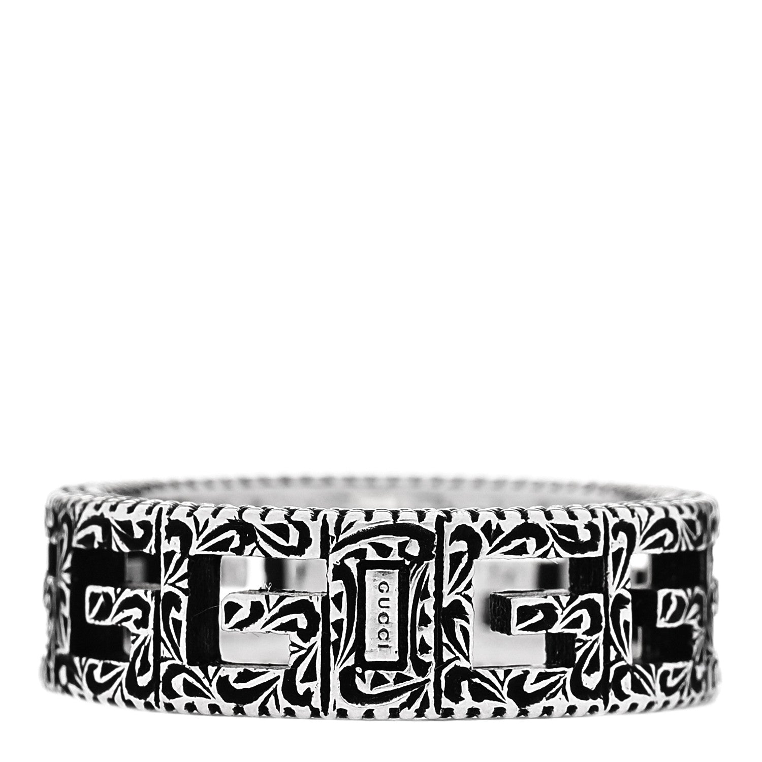 Gucci Sterling Silver Wide Square G Band Ring 57 8 3 of 5