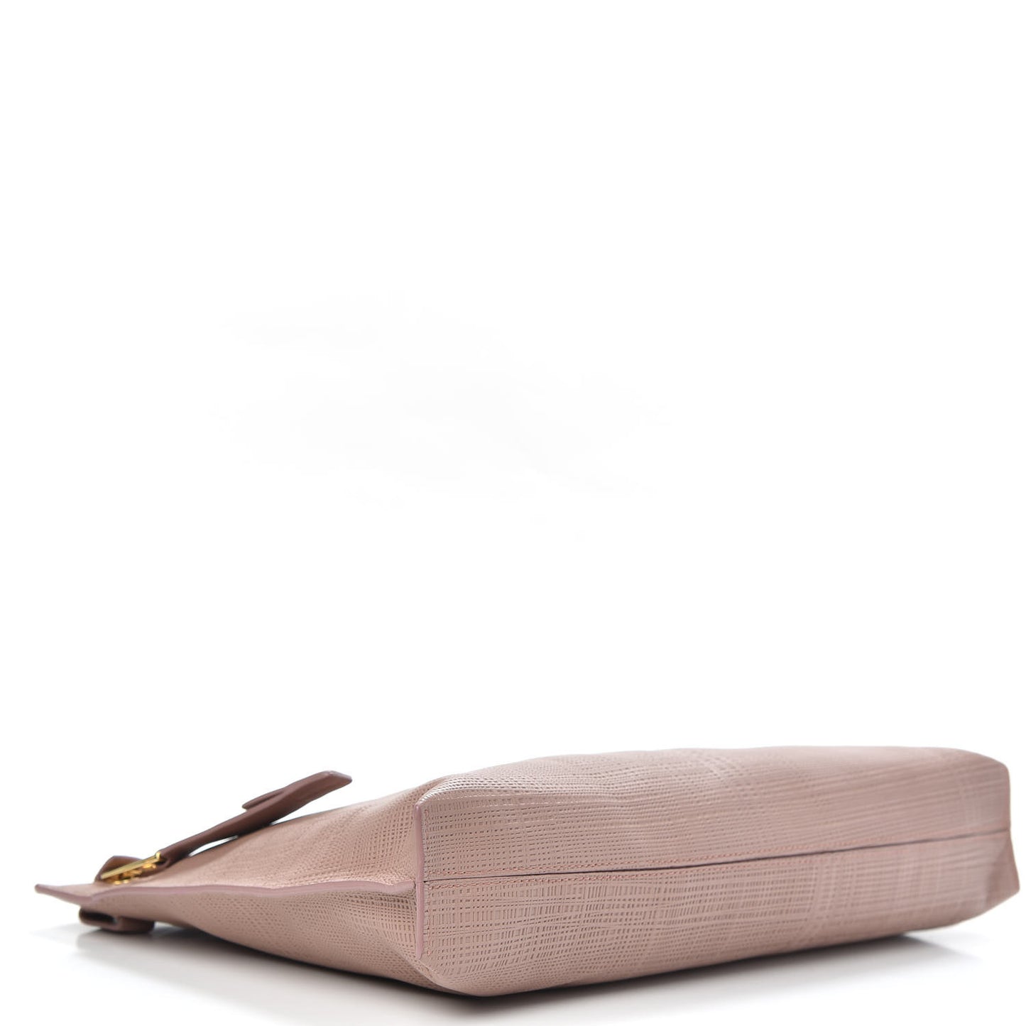 Calfskin Linen Embossed Large T Pouch Blush