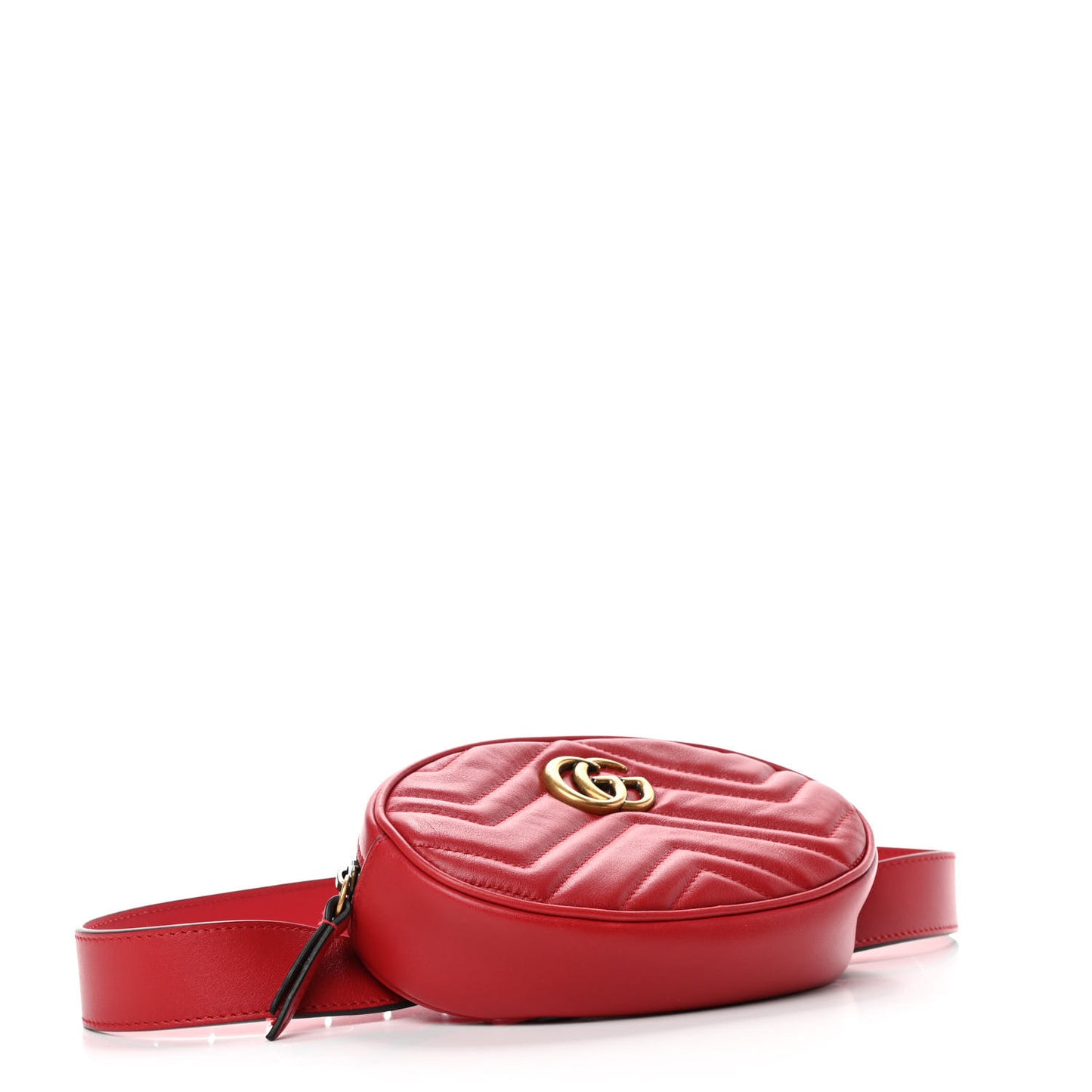 Calfskin Matelasse GG Marmont Belt Bag 85 34 Hibiscus Red