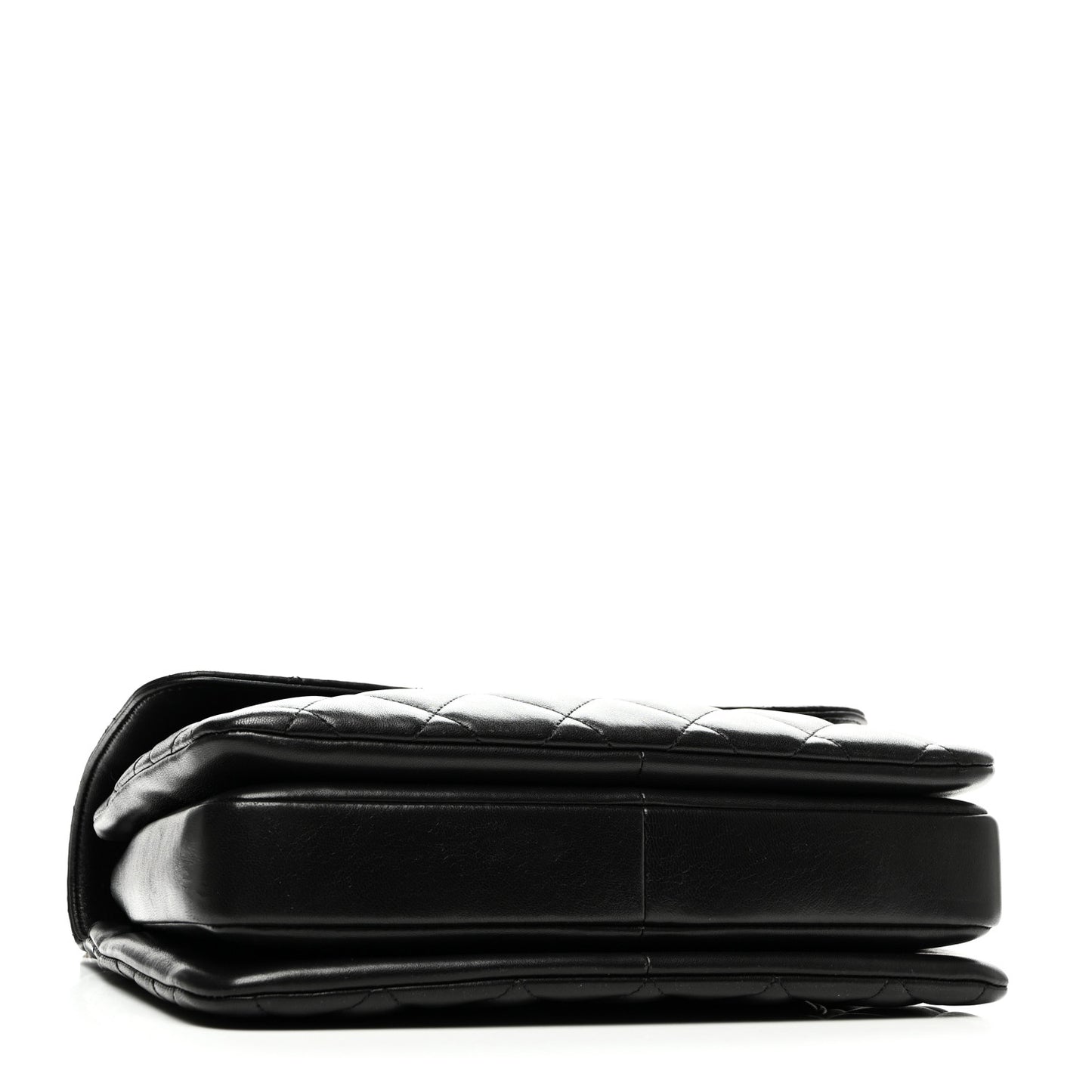 Lambskin Quilted Medium Trendy CC Flap Dual Handle Bag Black