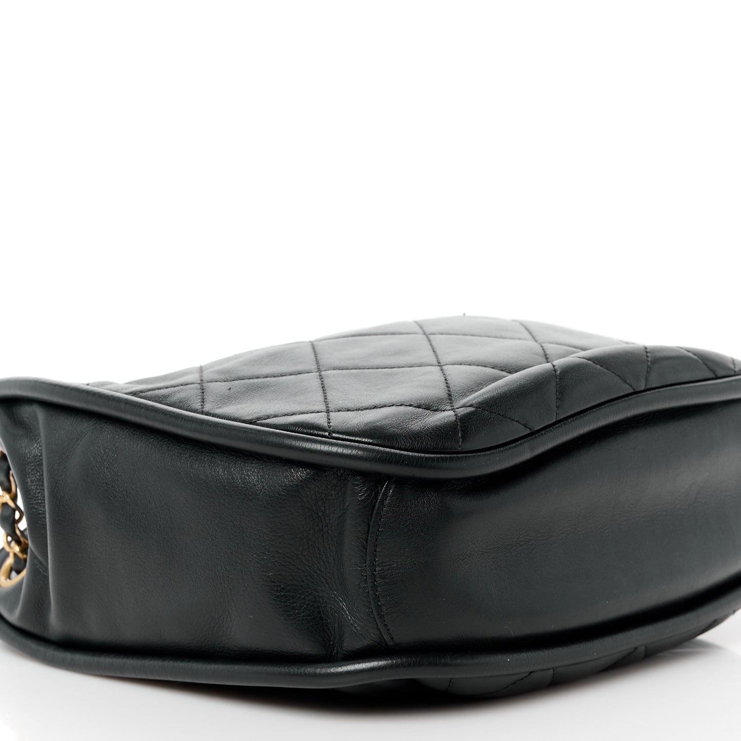 Shiny Lambskin Quilted Fashion Therapy Hobo Black