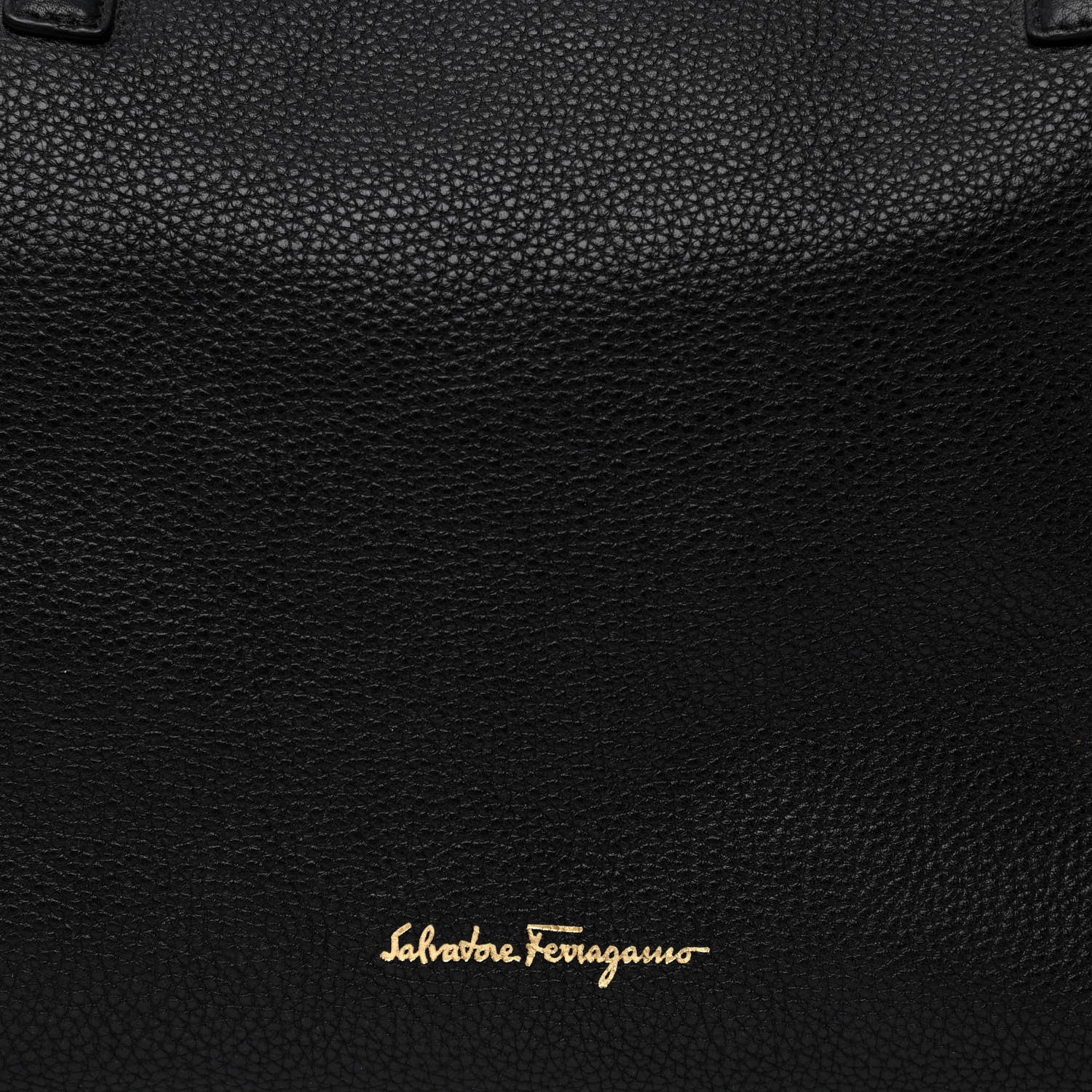 Salvatore Ferragamo Hammered Calfskin Double Handle Large Amy Tote Black 8 of 9