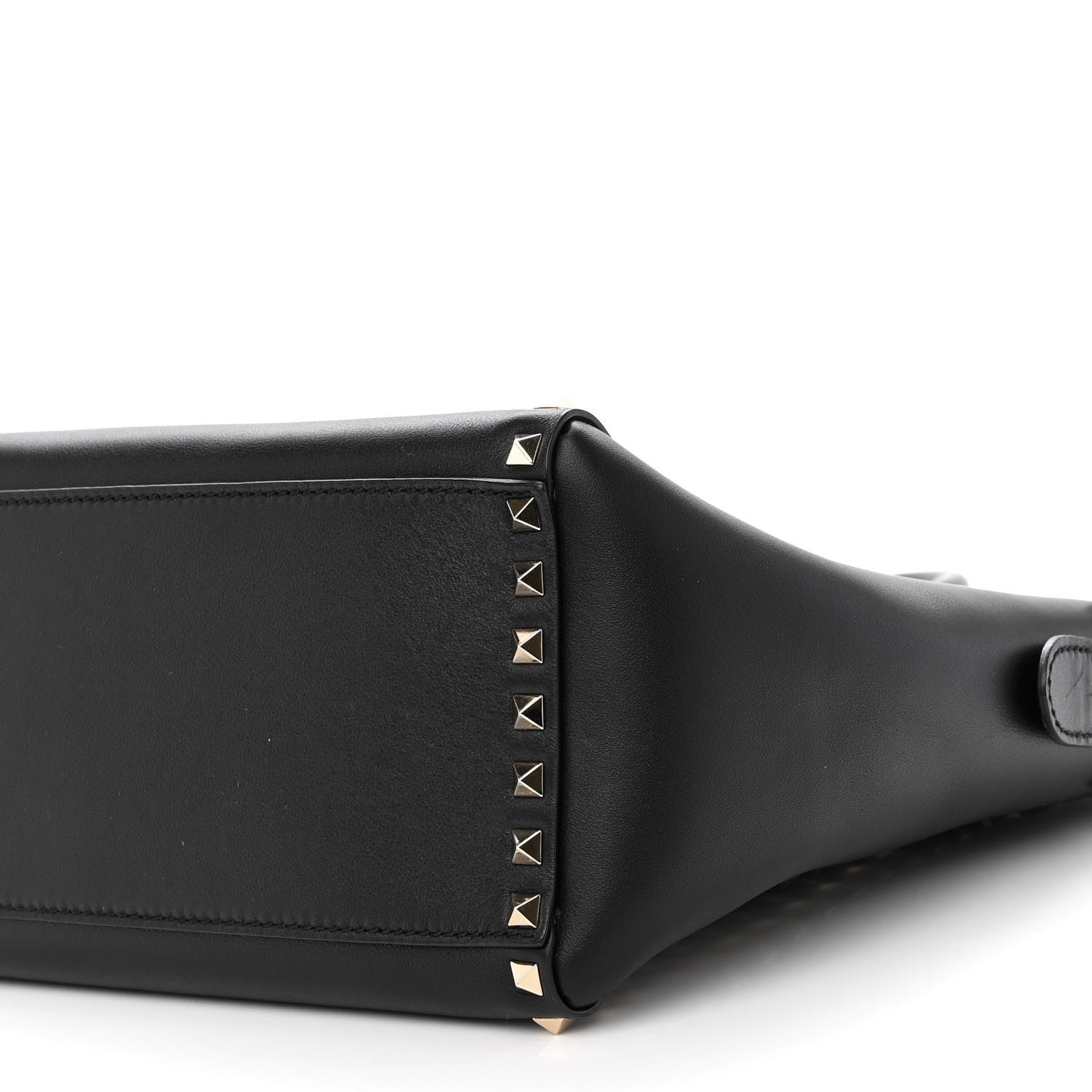 Valentino Garavani Vitello Rockstud Double Handle Tote Black 9 of 9