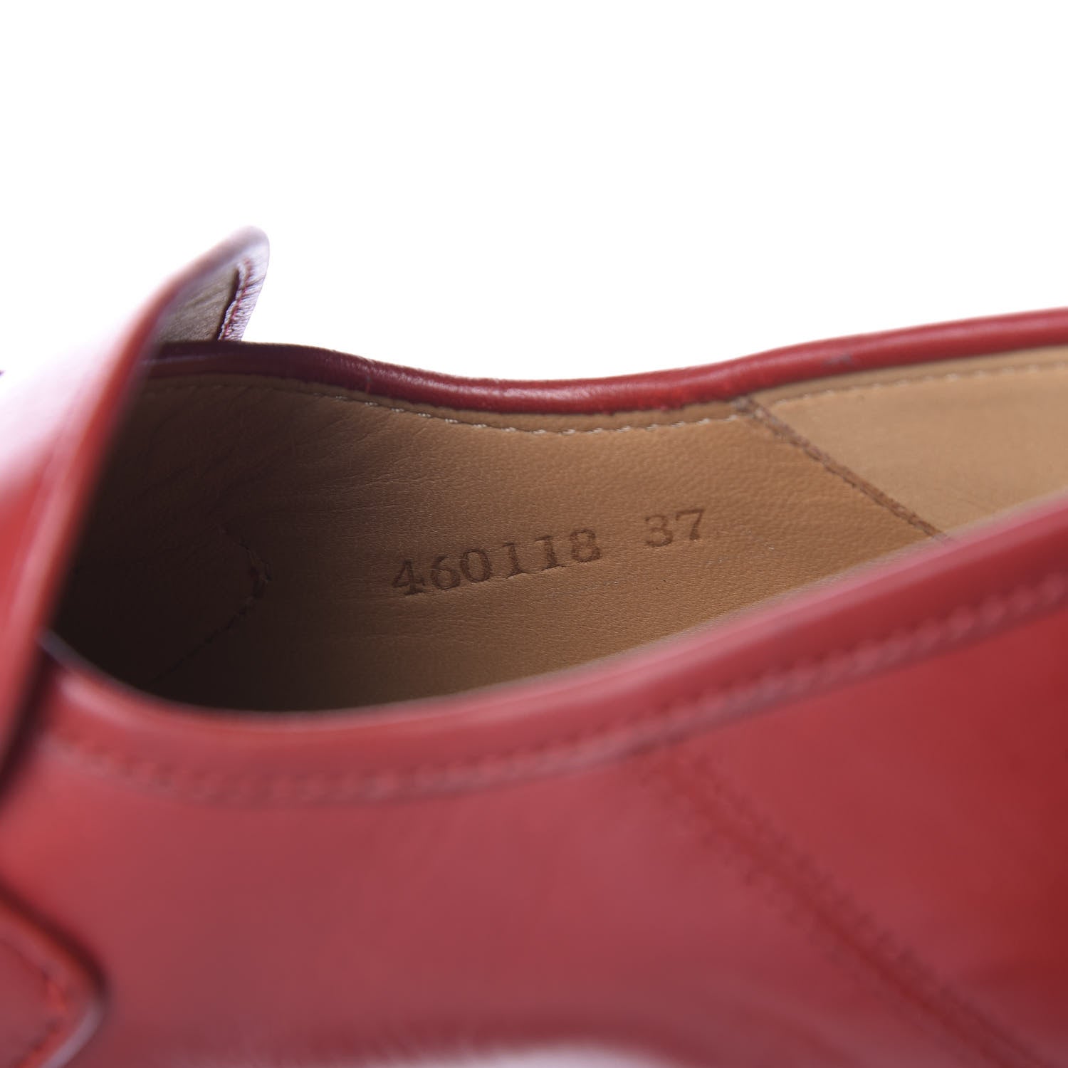 Gucci Malaga Kid Horsebit Loafer Pumps 37 Hibiscus Red 10 of 12