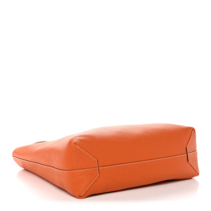Hermes Taurillon Clemence Double Sens 45 Reversible Tote Orange Gold 7 of 17
