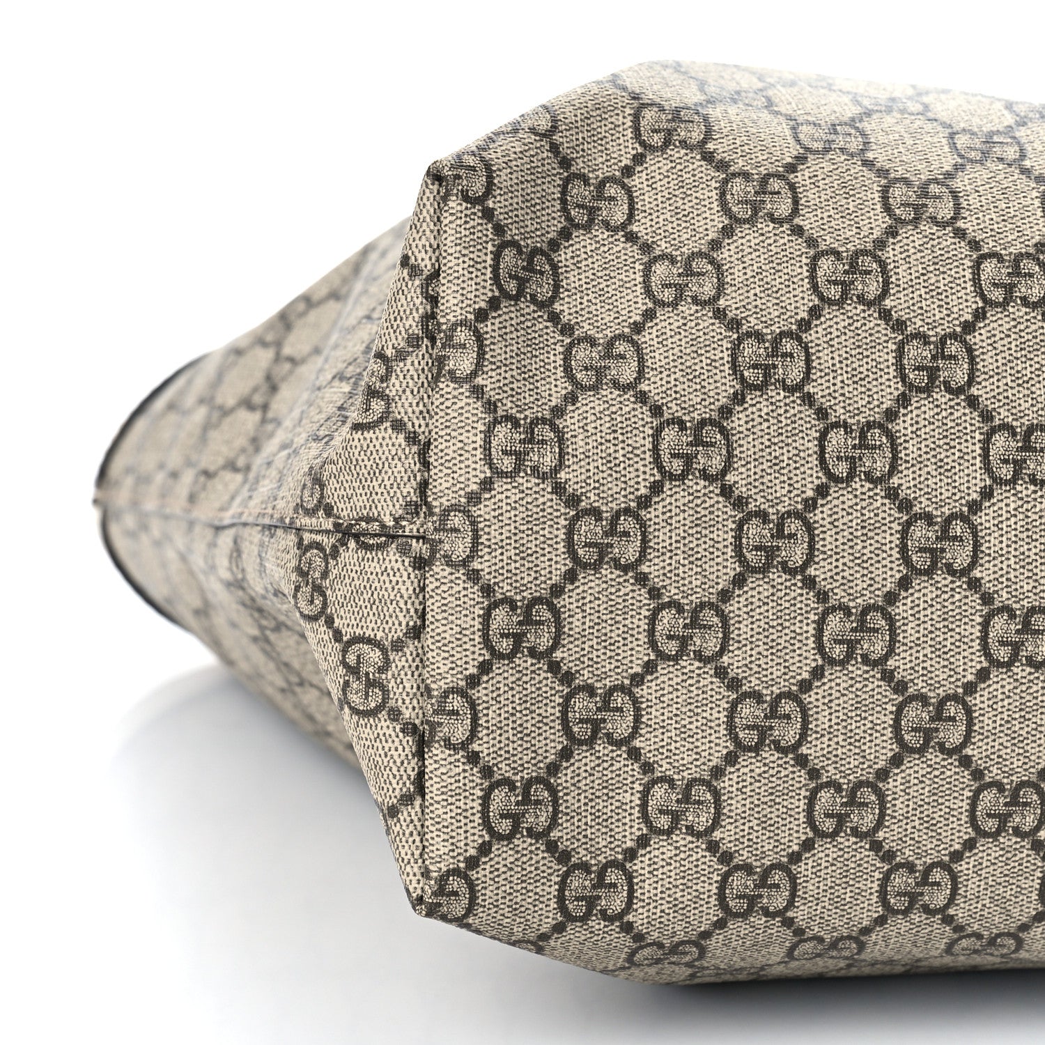 Gucci GG Supreme Monogram Textured Dollar Calfskin Web Medium Ophidia Shopping Tote Beige Ebony Mystic White 9 of 11