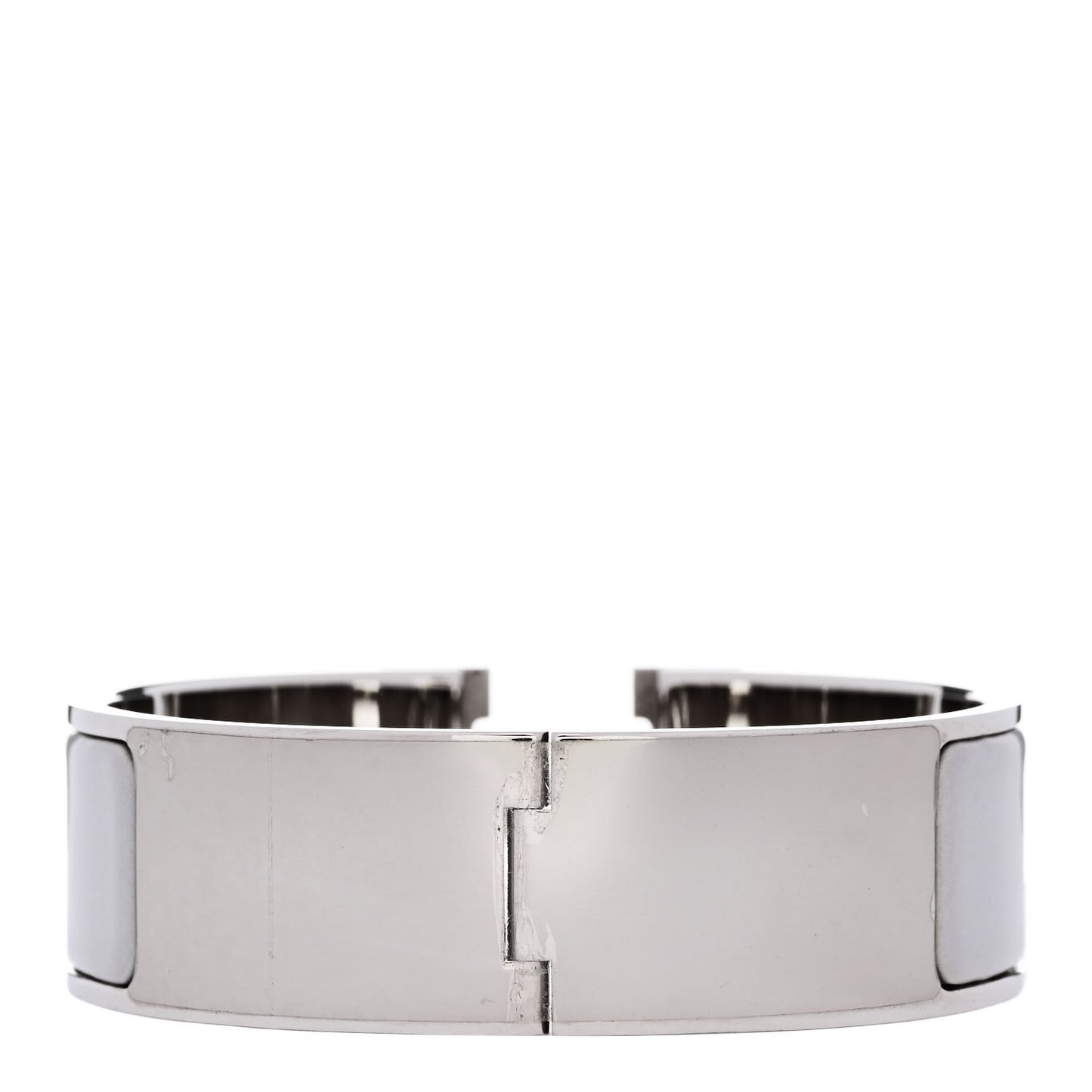 Enamel Wide Clic Clac H Bracelet GM Gris Clair White