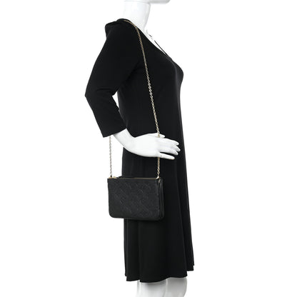 Louis Vuitton Empreinte Double Zip Pochette Black 2 of 12