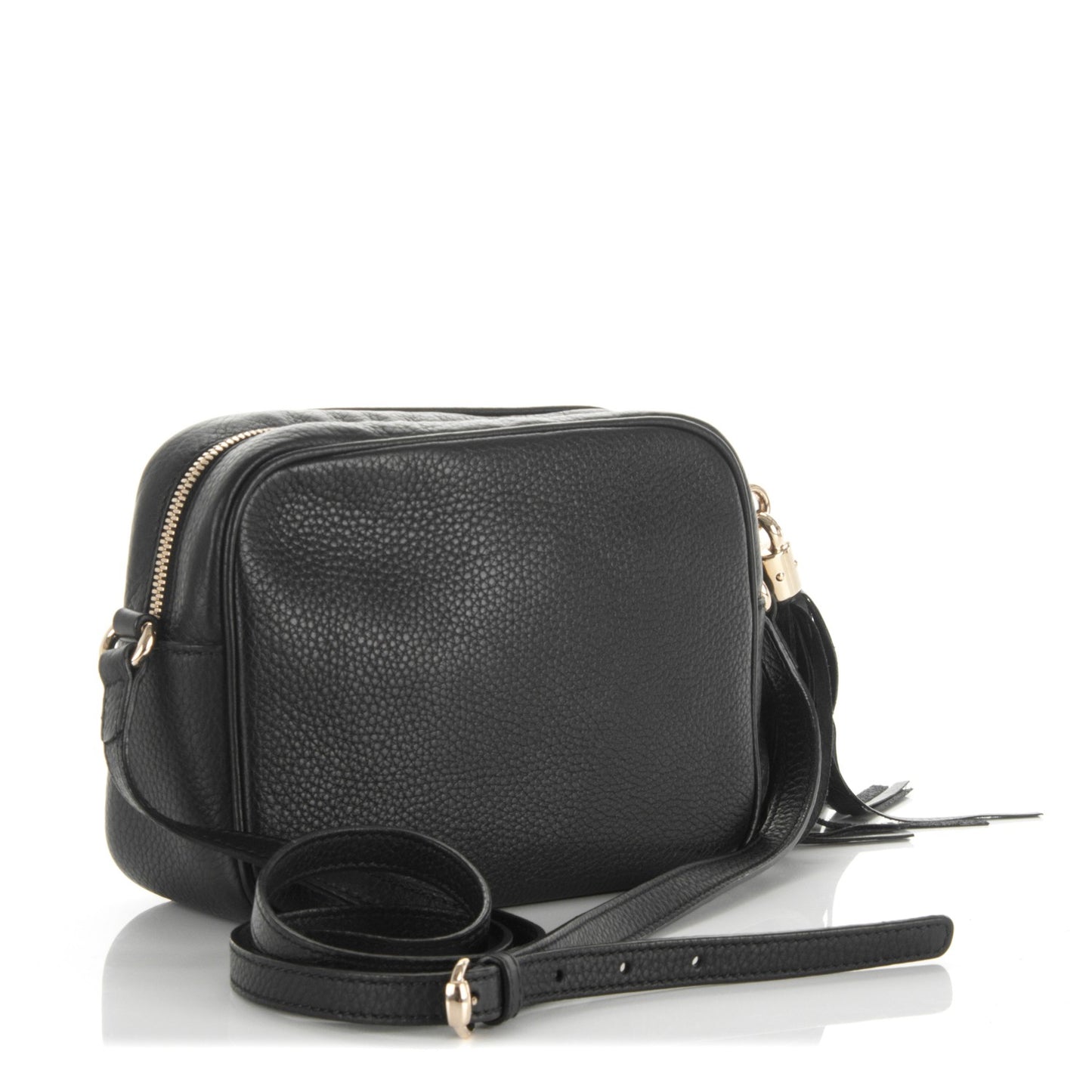 Pebbled Calfskin Small Soho Disco Bag Black