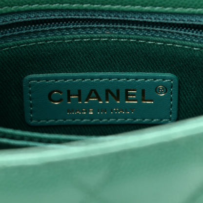 Chanel Caviar Quilted Lizard Embossed Mini Coco Handle Flap Green 6 of 13