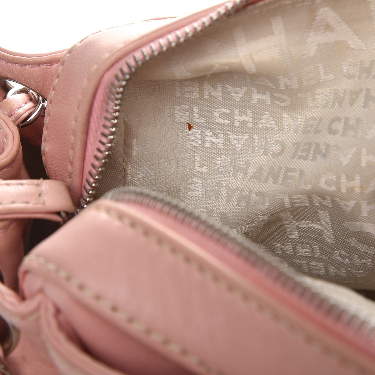 Chanel Canvas Woven Lambskin Lax Accordion Hobo Pink 10 of 14