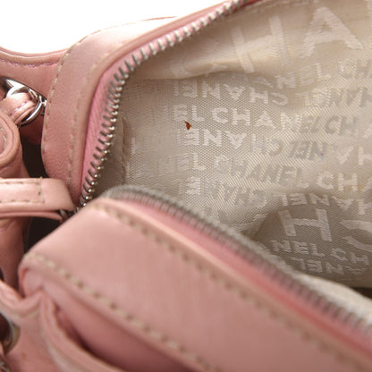 Chanel Canvas Woven Lambskin Lax Accordion Hobo Pink 10 of 14