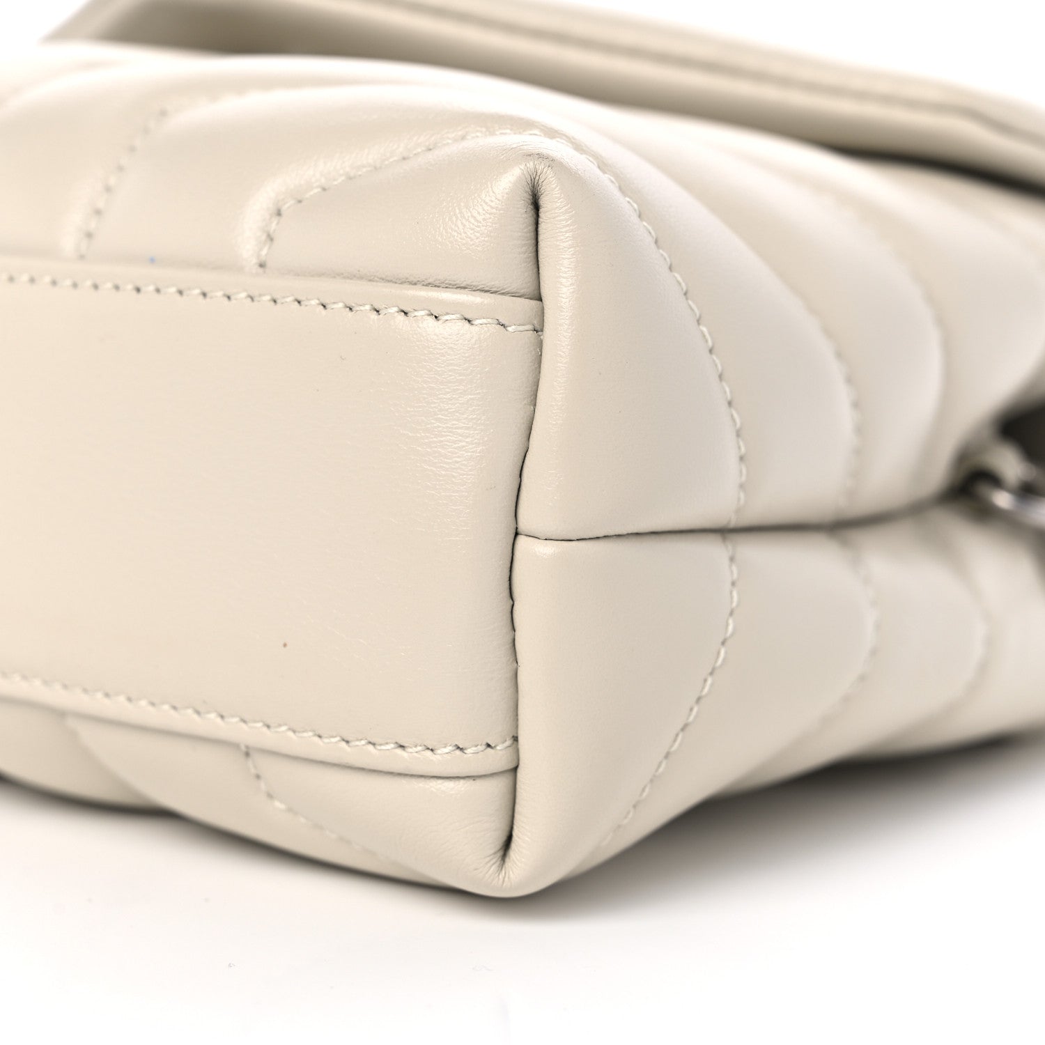Saint Laurent Calfskin Y Quilted Monogram Toy Loulou Crossbody Bag Ivory 9 of 10