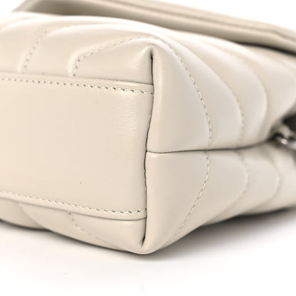Saint Laurent Calfskin Y Quilted Monogram Toy Loulou Crossbody Bag Ivory 9 of 10