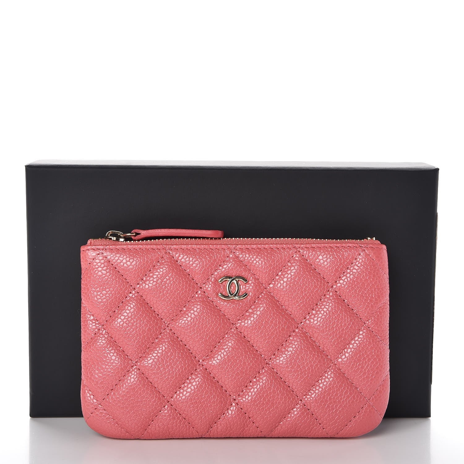 Chanel Iridescent Caviar Quilted Small Cosmetic Case Pink 8 of 8