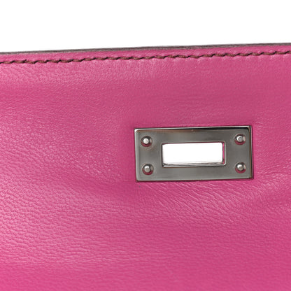Hermes Shiny Alligator Kelly Pochette Fuchsia 21 of 26