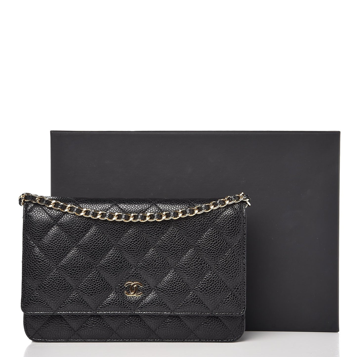Caviar Quilted Wallet On Chain WOC Black
