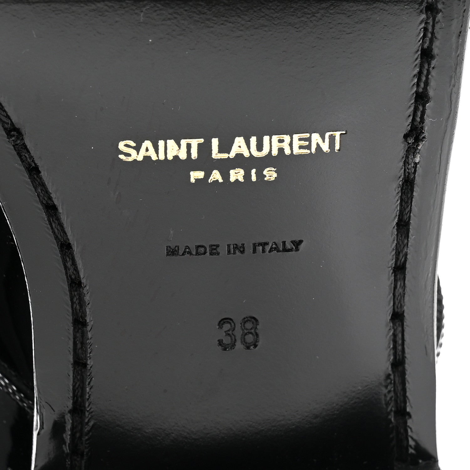 Saint Laurent Patent Baltimora Lace Up Derby Shoes 38 Black 8 of 10