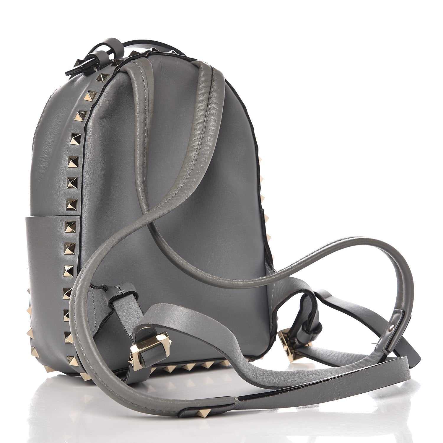 Valentino Garavani Calfskin Mini Rockstud Backpack Grey 3 of 12