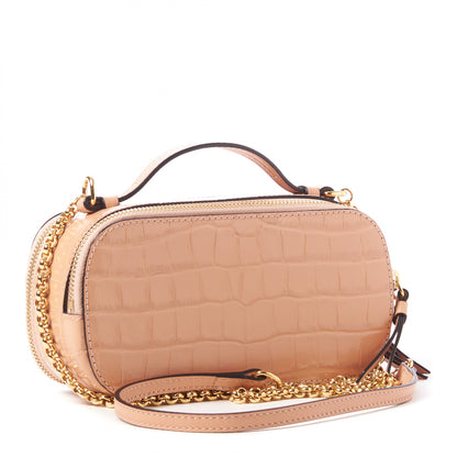 Chloe Calfskin Crocodile Embossed Mini C Vanity Bag Nut 3 of 10