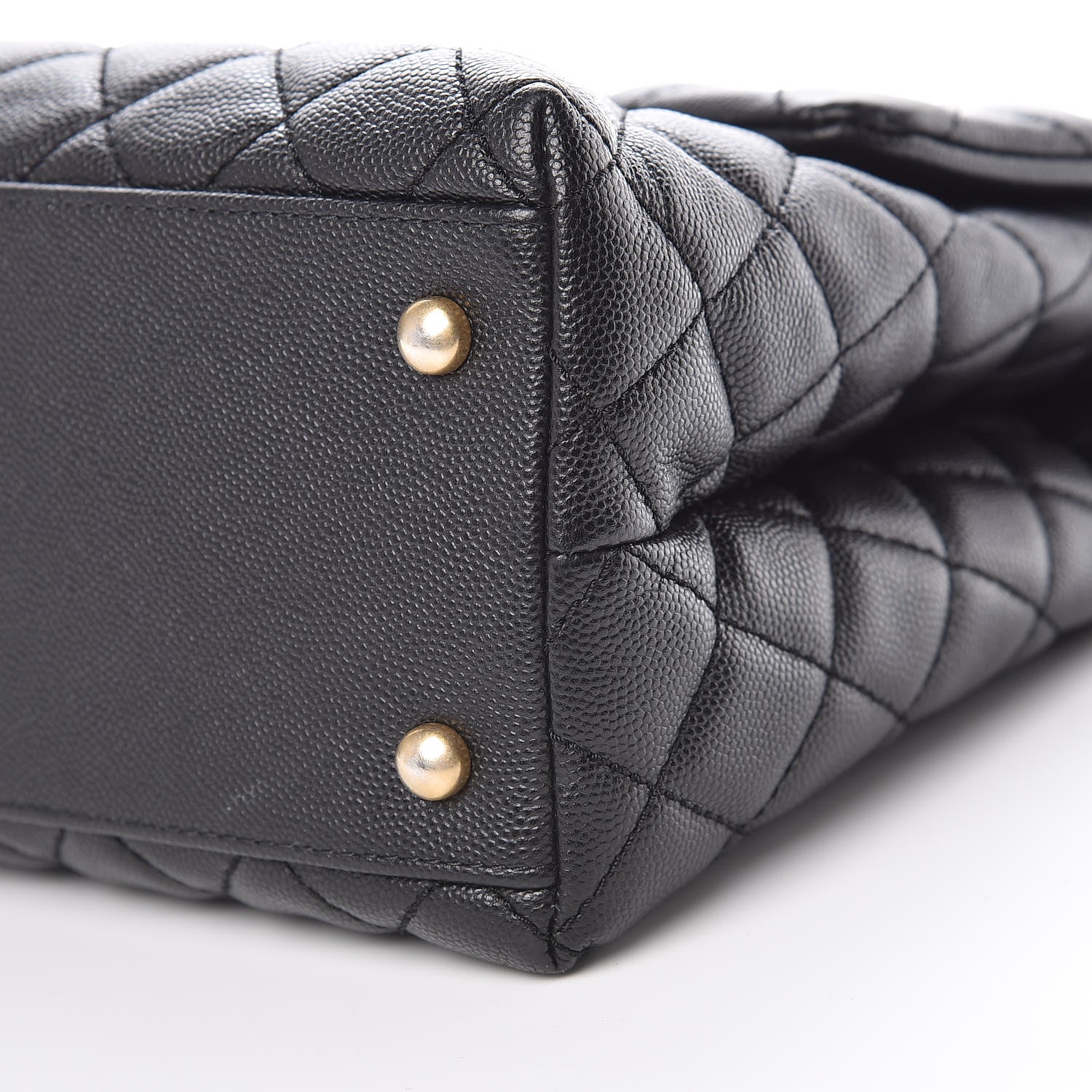 Chanel Caviar Lizard Quilted Medium Coco Handle Flap Black 10 of 11