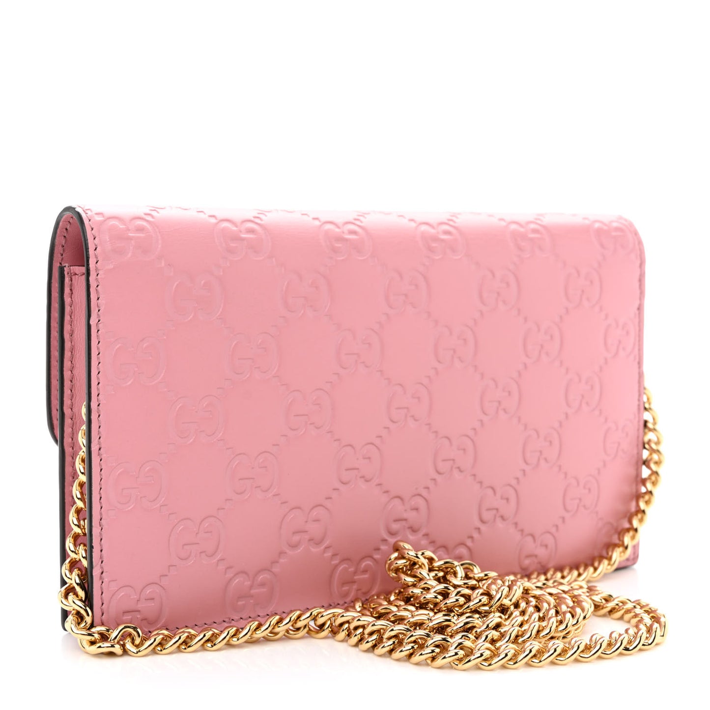 Guccissima Icon Chain Wallet Carmine Rose