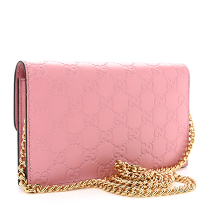Gucci Guccissima Icon Chain Wallet Carmine Rose 3 of 10