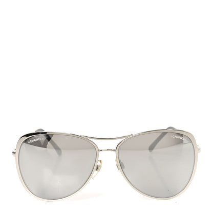 Chanel Pilot Summer Aviator Sunglasses 4223 Silver 2 of 7