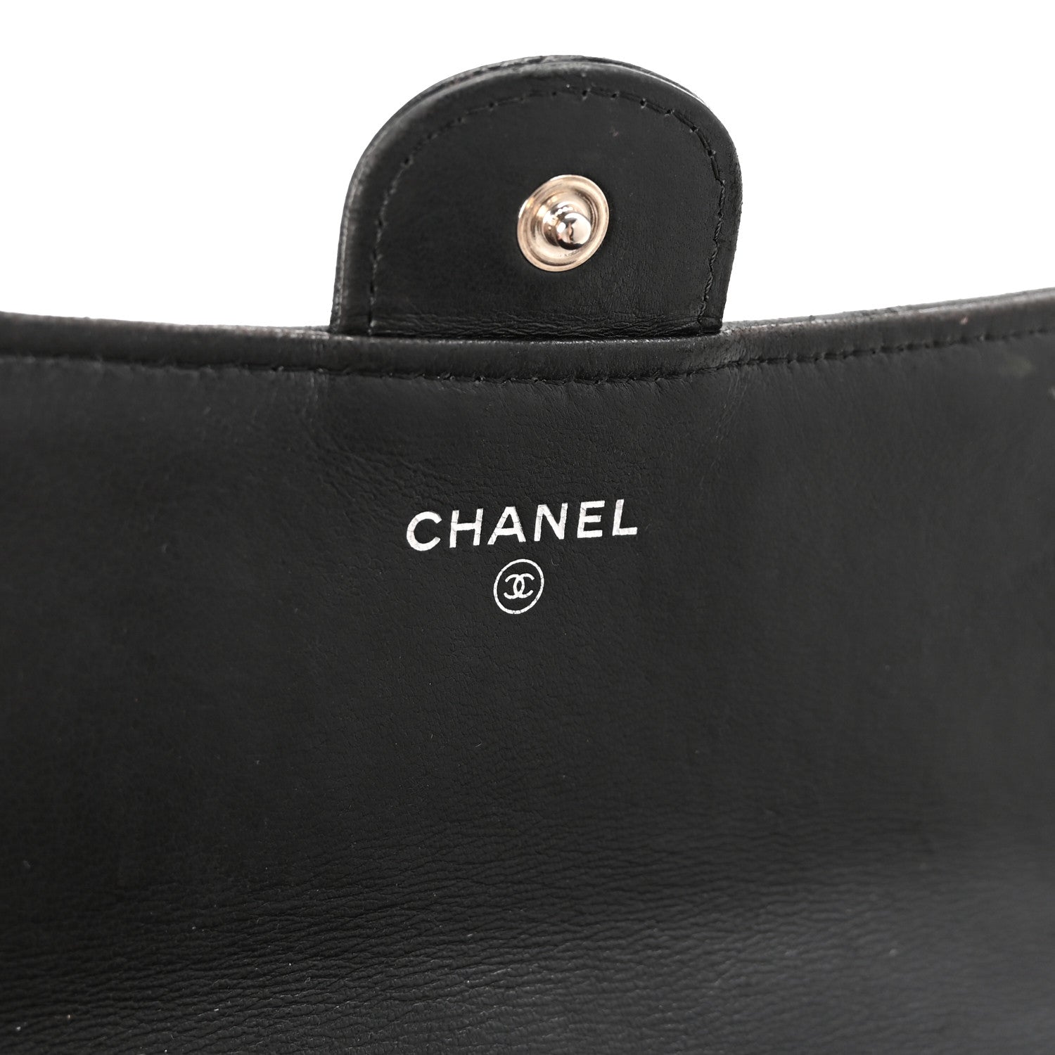 Chanel Lambskin Quilted Large Gusset Flap Wallet Black 6 of 8