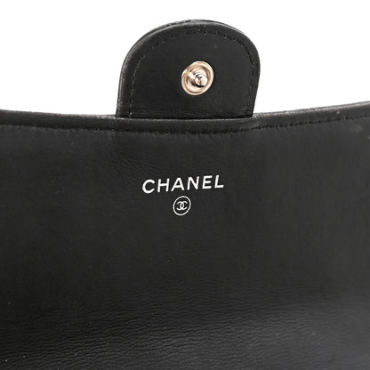 Chanel Lambskin Quilted Large Gusset Flap Wallet Black 6 of 8