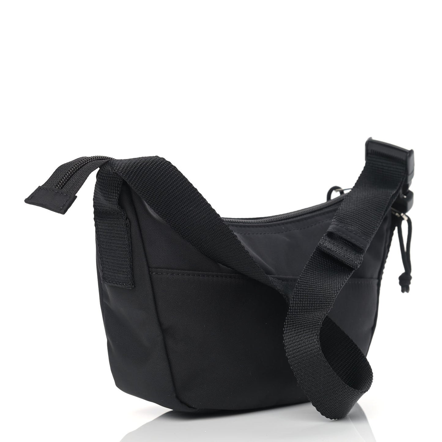 Recycled Sport Nylon Logo Embroidered Wheel Sling Bag Black White
