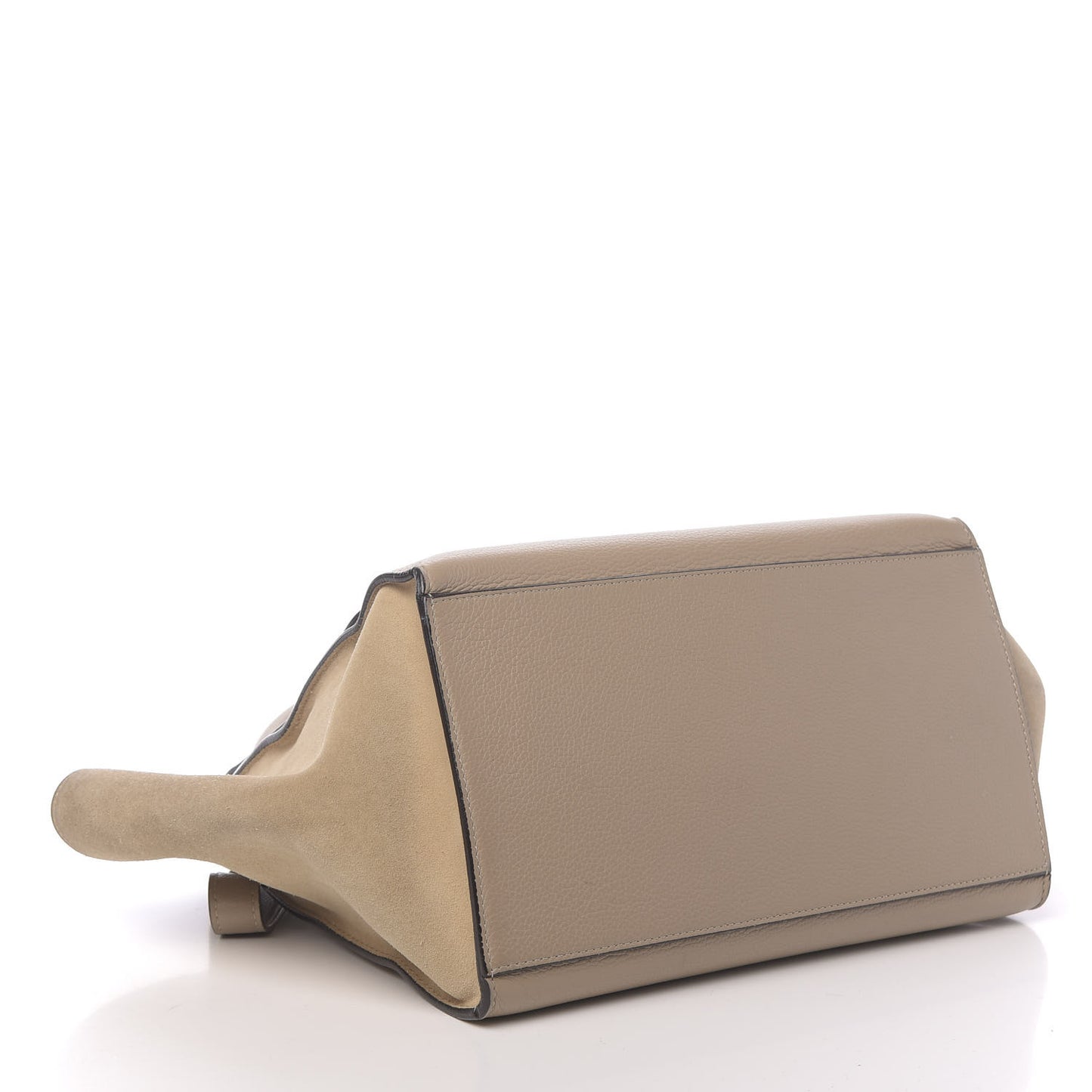 Drummed Calfskin Suede Medium Trapeze Dune