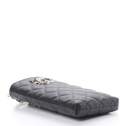 Chanel Caviar Quilted French New Wave Phone Holder With Chain Black 4 of 13