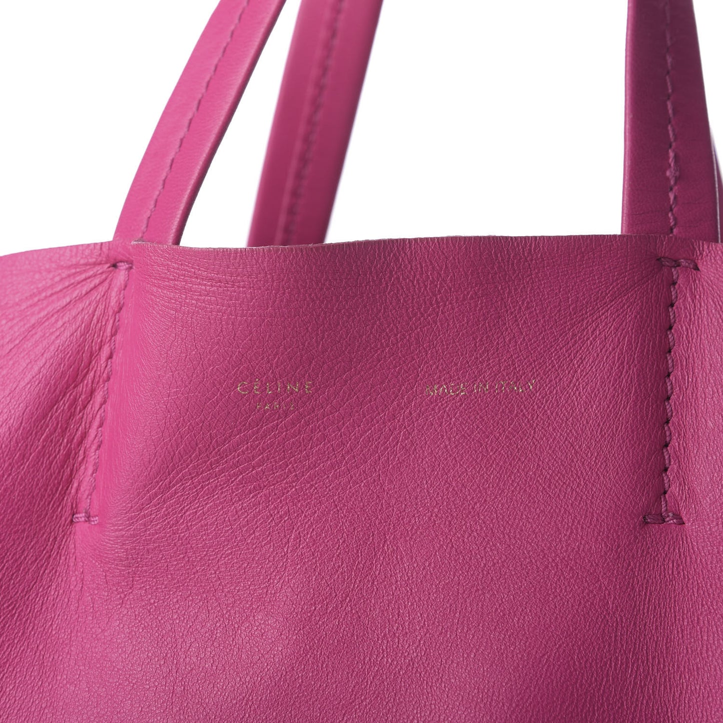 Lambskin Vertical Bi-Color Cabas Fluo Pink Fluo Orange