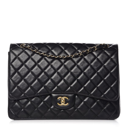 Chanel Lambskin Quilted Maxi Single Flap Black 1 of 10