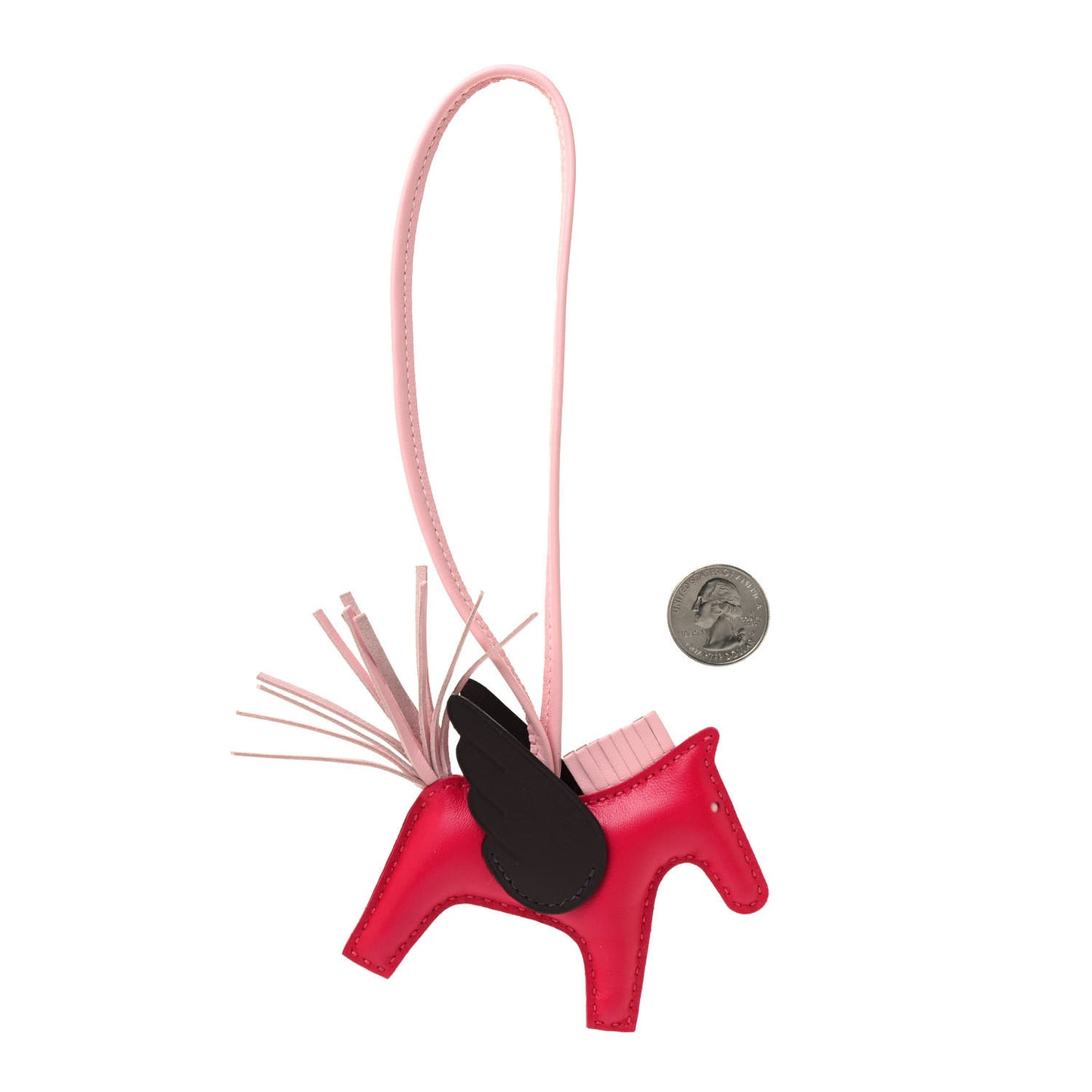 Milo Lambskin Grigri Rodeo Pegase Horse Bag Charm PM Framboise Rose Sakura Rouge Sellier