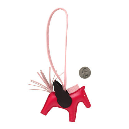 Hermes Milo Lambskin Grigri Rodeo Pegase Horse Bag Charm PM Framboise Rose Sakura Rouge Sellier 2 of 3