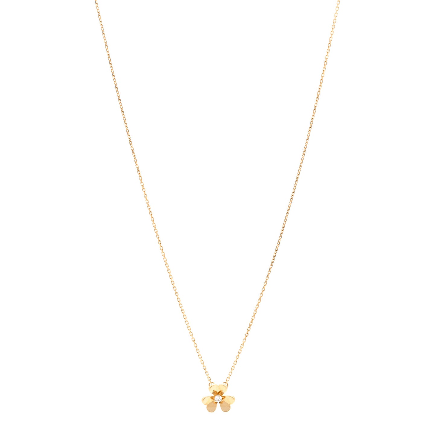18K Yellow Gold Diamond Mini Frivole Pendant Necklace