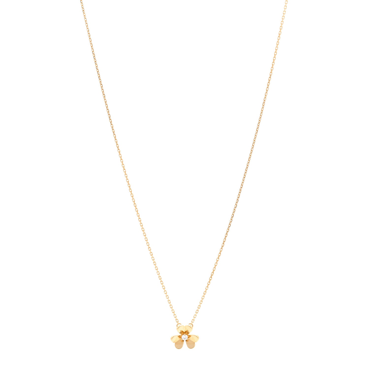 Van Cleef & Arpels 18K Yellow Gold Diamond Mini Frivole Pendant Necklace 1 of 6