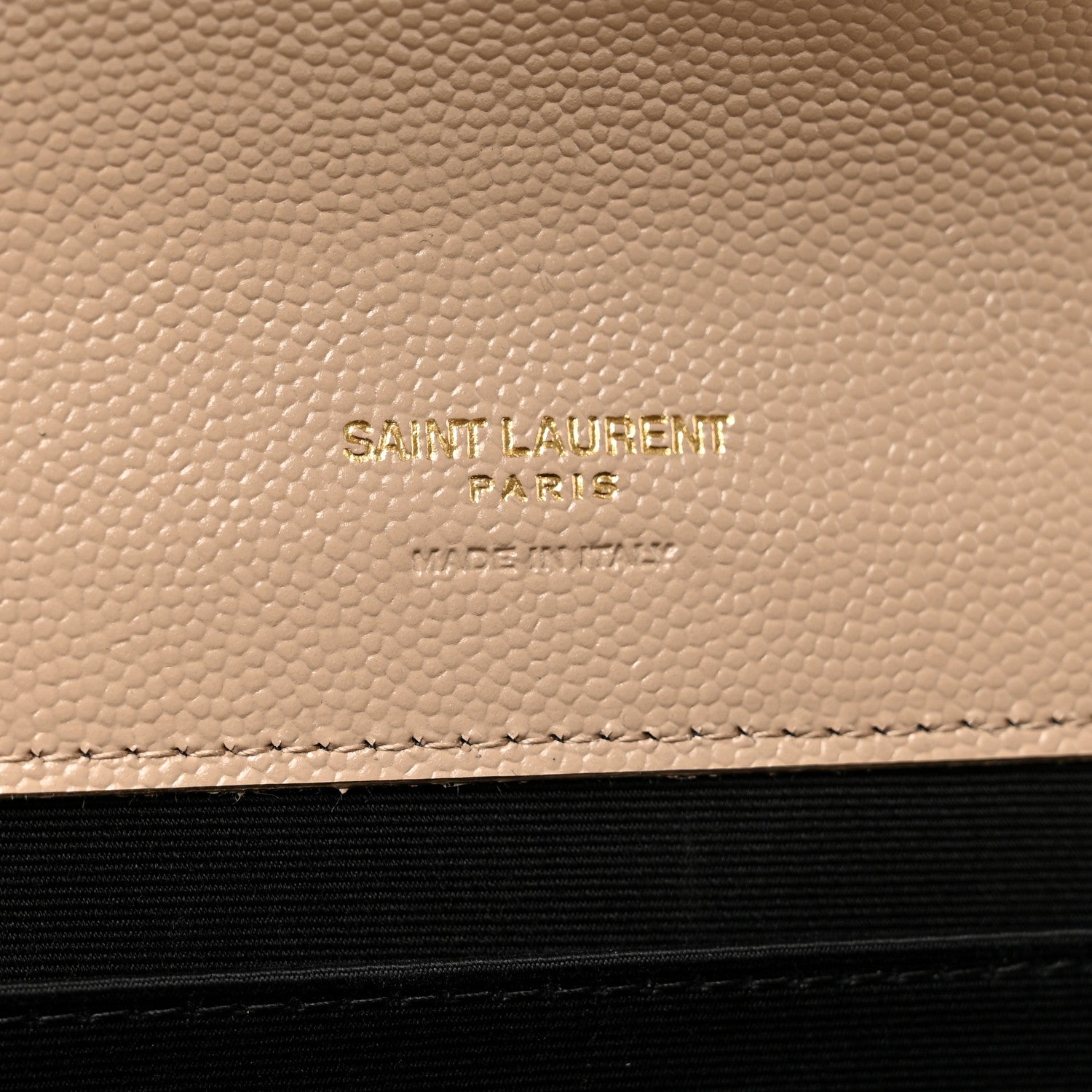 Saint Laurent Grain De Poudre Matelasse Chevron Monogram Envelope Clutch Dark Beige 6 of 8