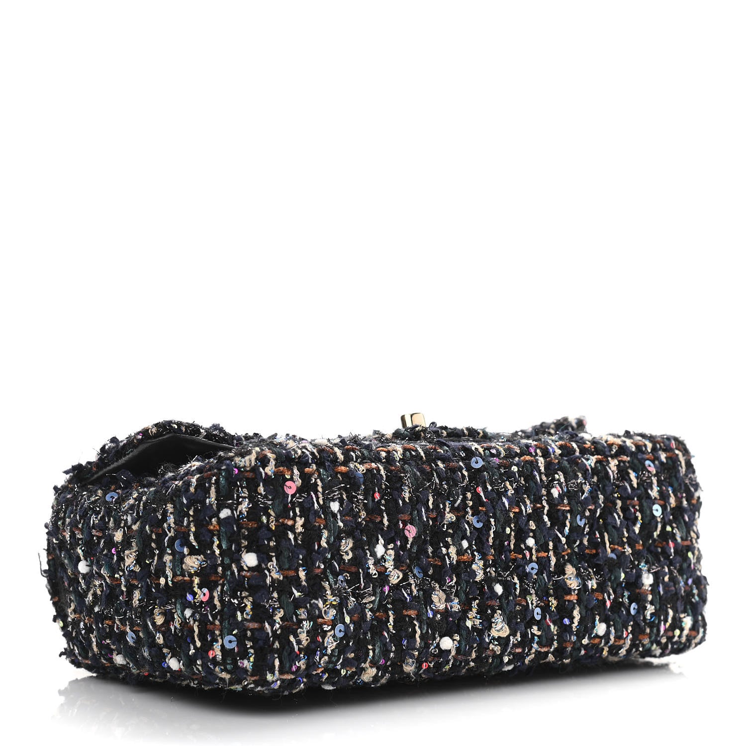 Chanel Glittered Tweed Quilted Mini Rectangular Flap Navy Blue Mulitcolor 4 of 12