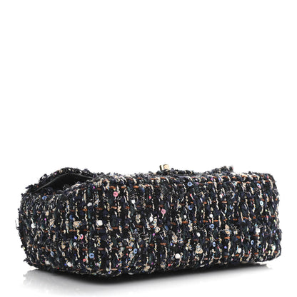 Chanel Glittered Tweed Quilted Mini Rectangular Flap Navy Blue Mulitcolor 4 of 12