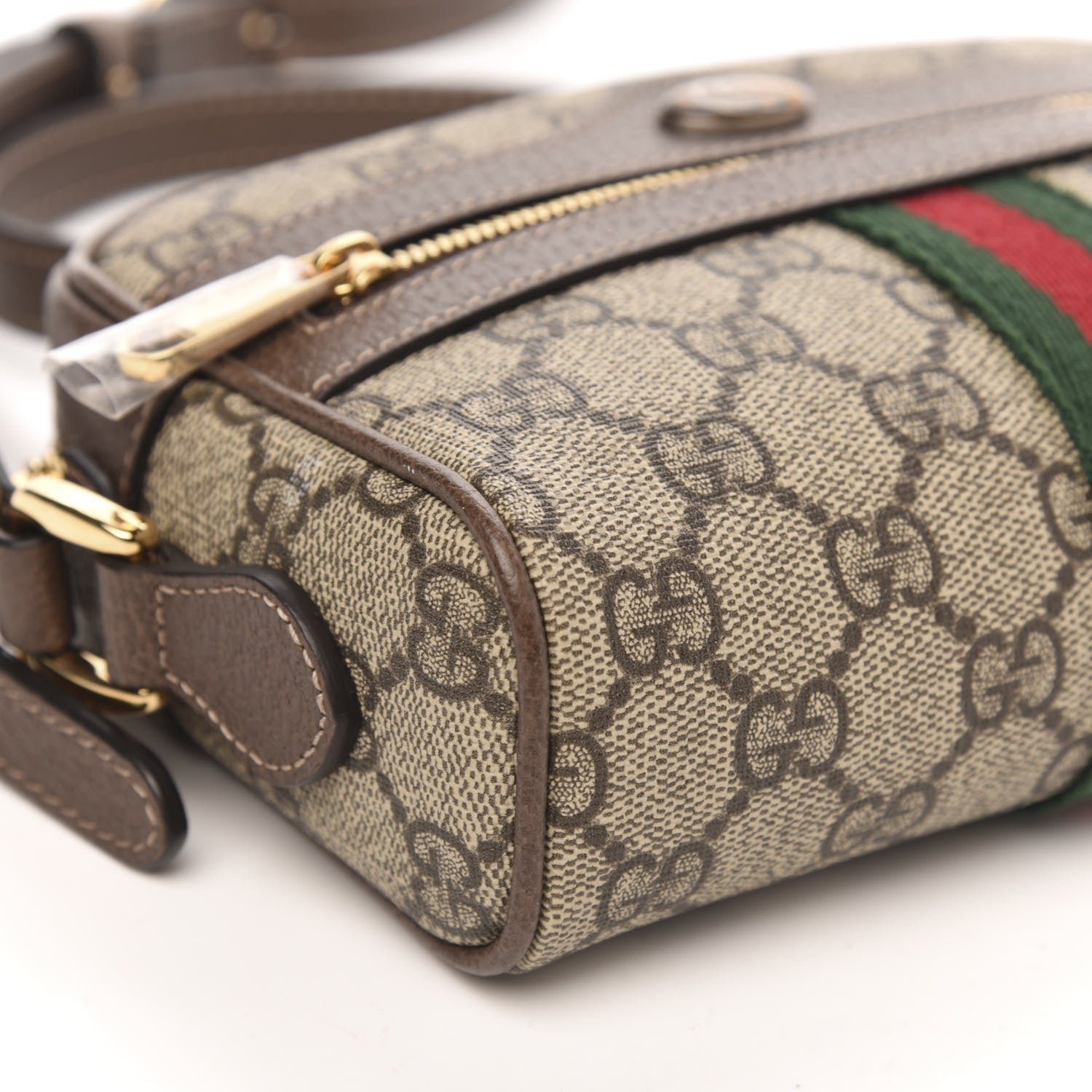 Gucci GG Supreme Monogram Web Mini Ophidia Shoulder Bag Brown 8 of 10