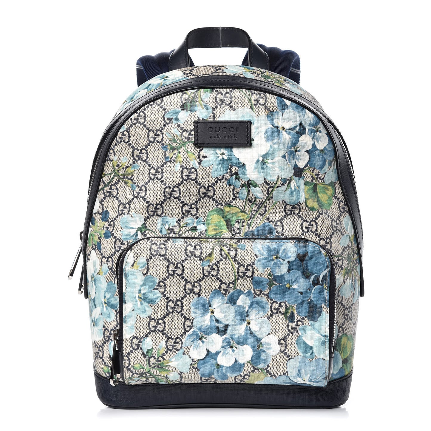 GG Supreme Monogram Blooms Small Day Backpack Blue