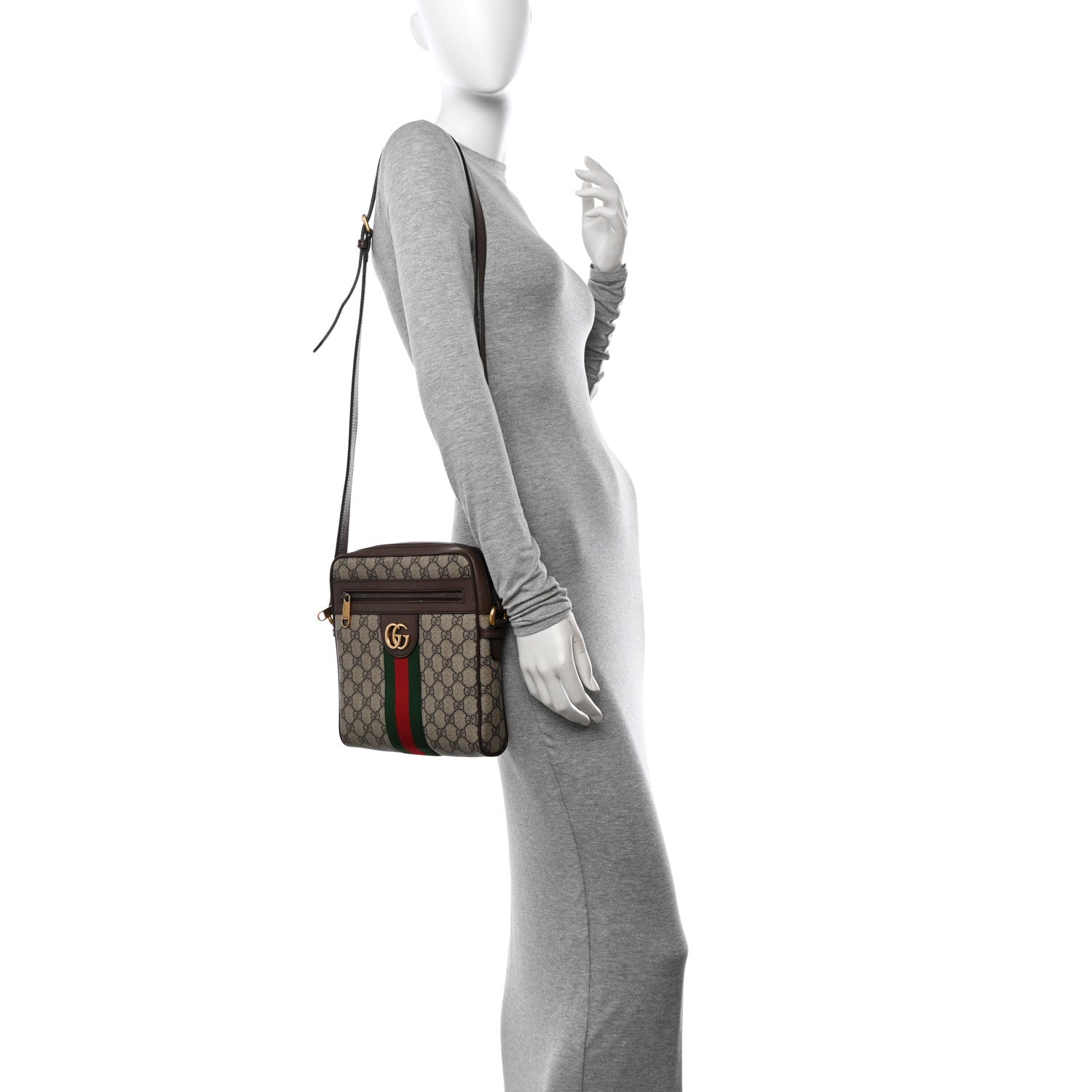 Gucci GG Supreme Monogram Web Small Ophidia Messenger Bag Brown 2 of 14