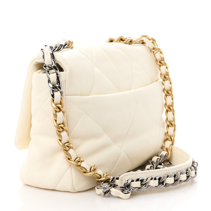 Chanel Goatskin Quilted Medium Chanel 19 Flap White 3 of 10