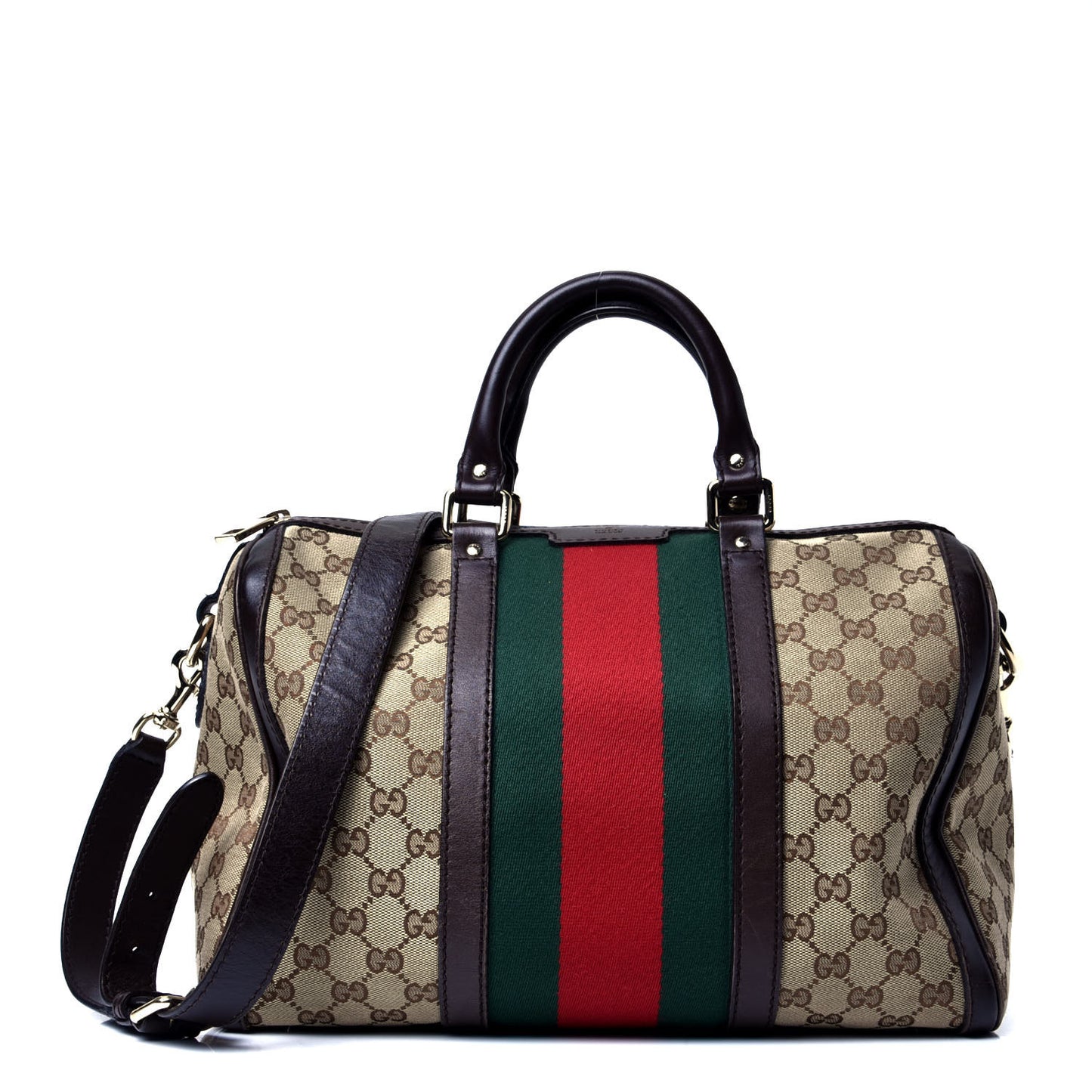 Monogram Vintage Web Medium Boston Dark Brown