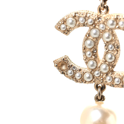 Chanel Graduated Pearl CC Long Necklace Gold 5 of 5