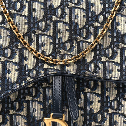Christian Dior Oblique Saddle Chain Pouch Blue 8 of 10