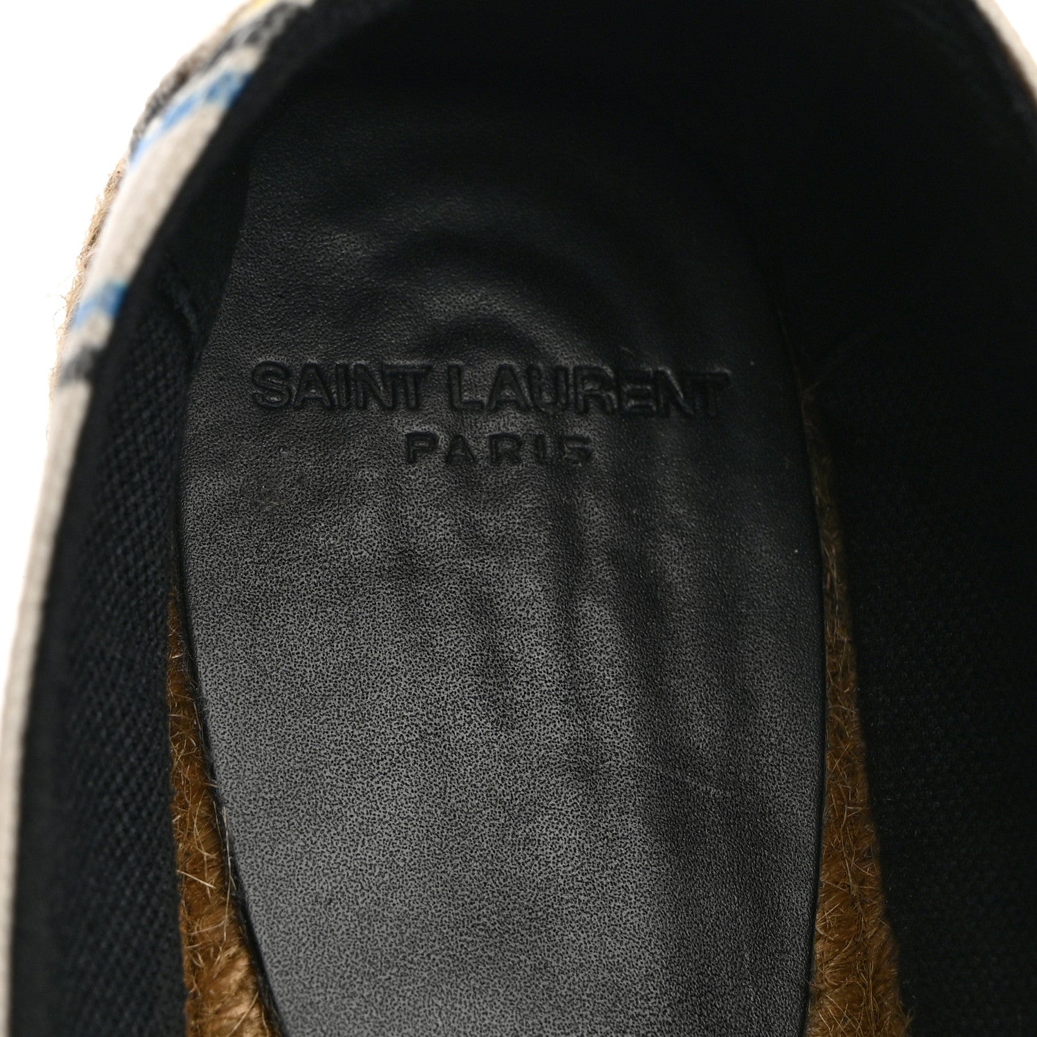 Saint Laurent Canvas Love Print Elba Logo Embroidered Espadrilles 38 Multicolor 6 of 9